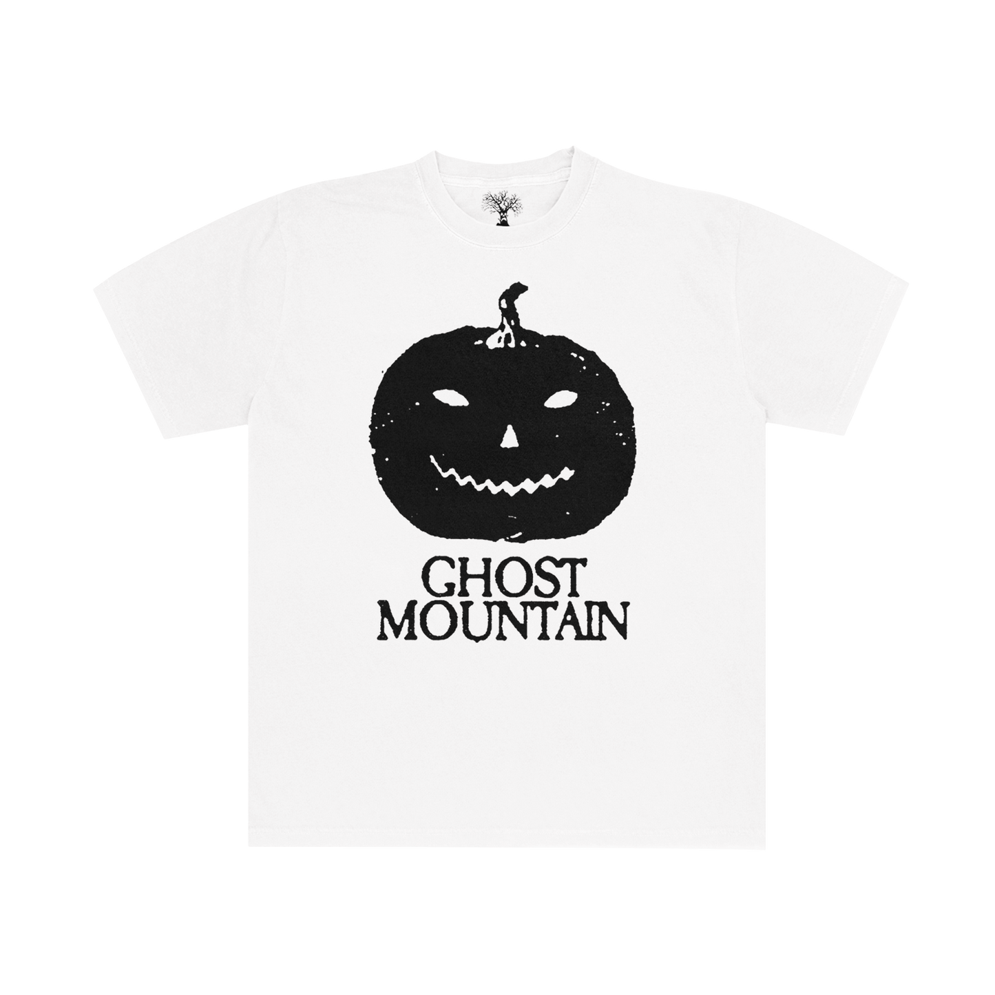 PUMPKIN WHITE TEE REAL HAUNTED MOUND